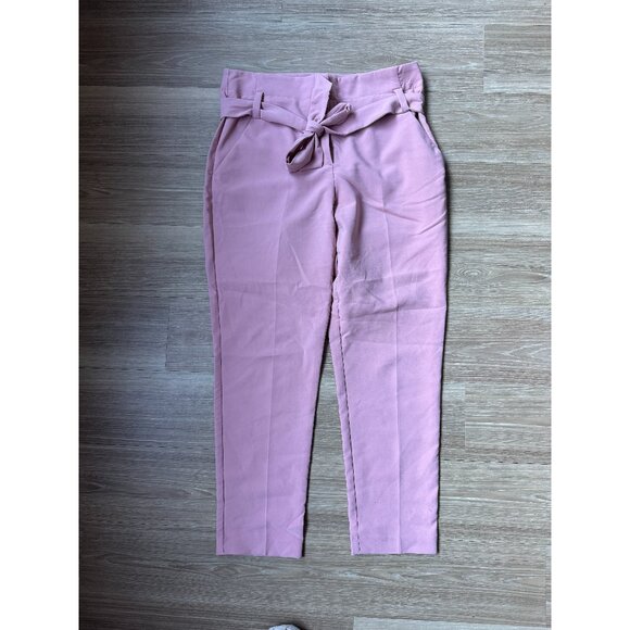 New York & Company Pants - New York & Company Tie-Waist Trousers Pants - Blush Pink